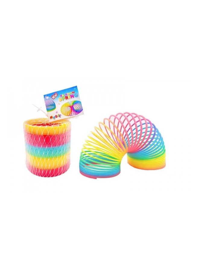 Rainbow Circle Folding Plastic Spring Coil Magic Toy Classic And Slinky Glossy Ring
