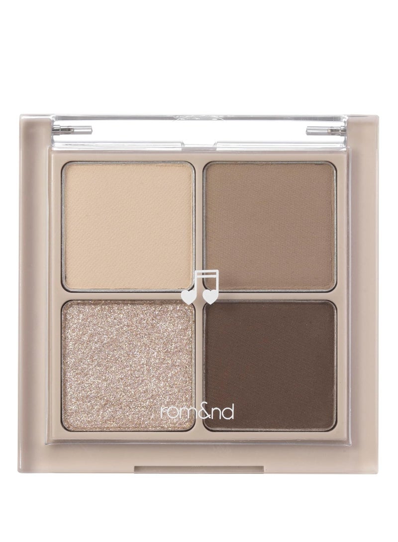 rom&nd better than eyes 6 colors basics eyeshadow palette velvety texture long lasting makeup galaxy pearl glitter MLBB MEBB 6g/0.21oz No. M02 dry buckwheat flower