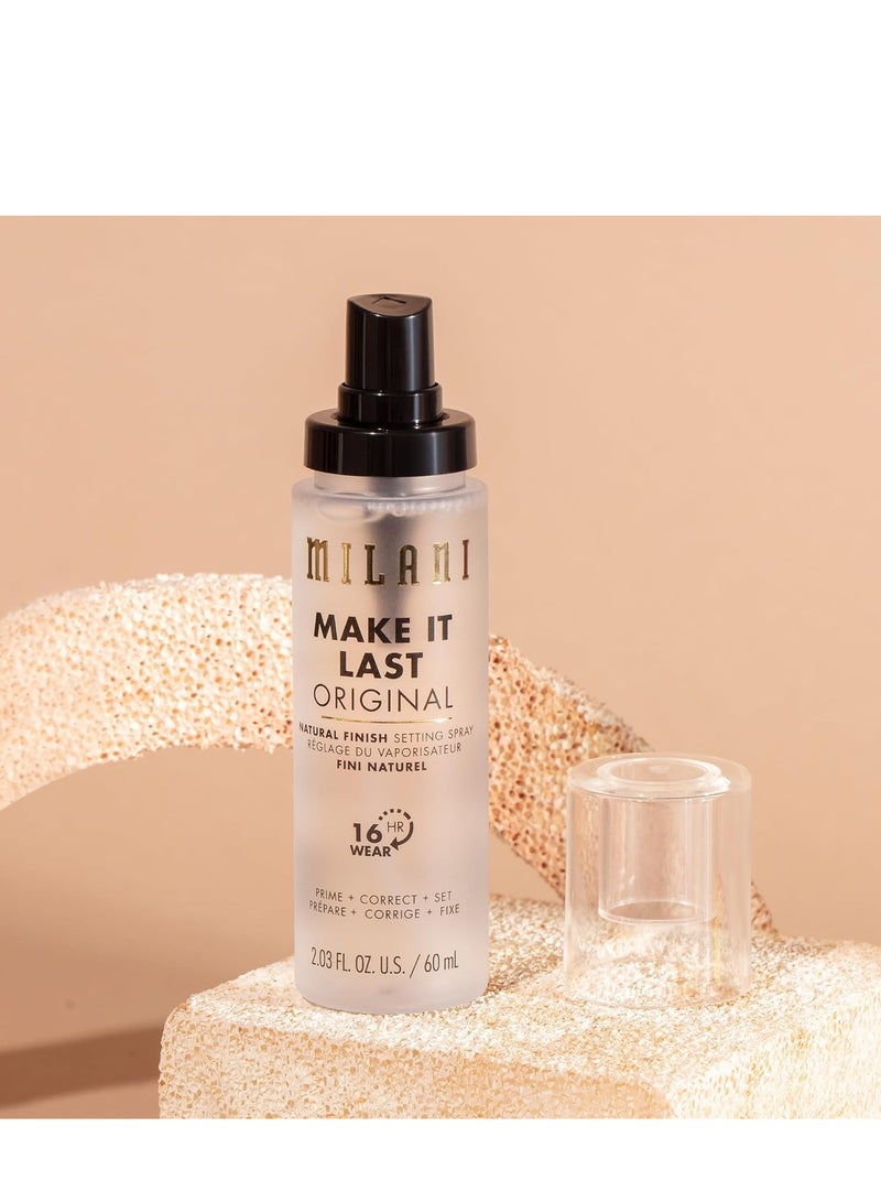 Milani Make It Last original natural finish 3-in-1 setting spray and primer Prime + Correct + Set makeup finishing spray long lasting makeup primer and spray 2.03 fl. oz.