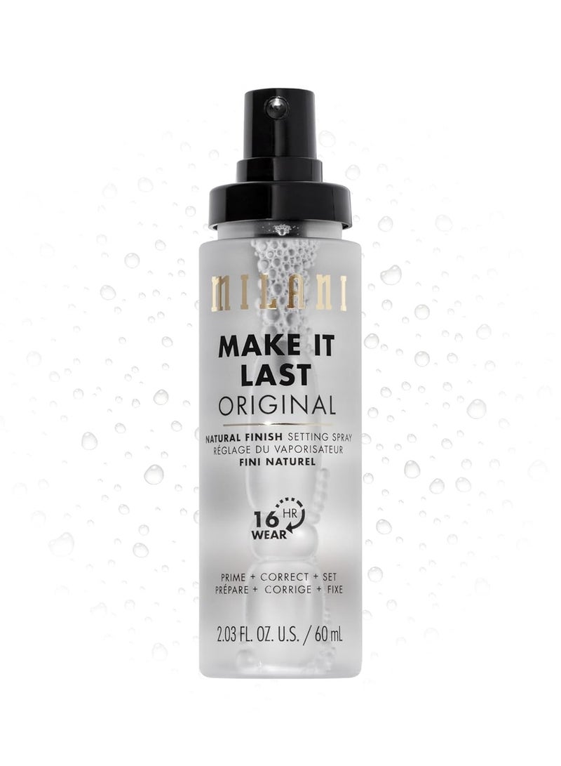 Milani Make It Last original natural finish 3-in-1 setting spray and primer Prime + Correct + Set makeup finishing spray long lasting makeup primer and spray 2.03 fl. oz.