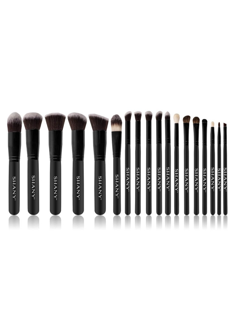 Shany makeup brushes artisan easel elite cosmetics make up brush set complete kabuki makeup brush set with standing convertible makeup brush holder storage 18 pcs