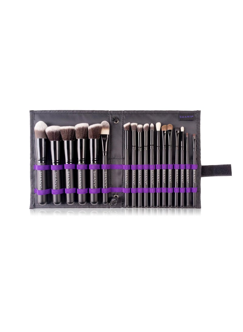 Shany makeup brushes artisan easel elite cosmetics make up brush set complete kabuki makeup brush set with standing convertible makeup brush holder storage 18 pcs