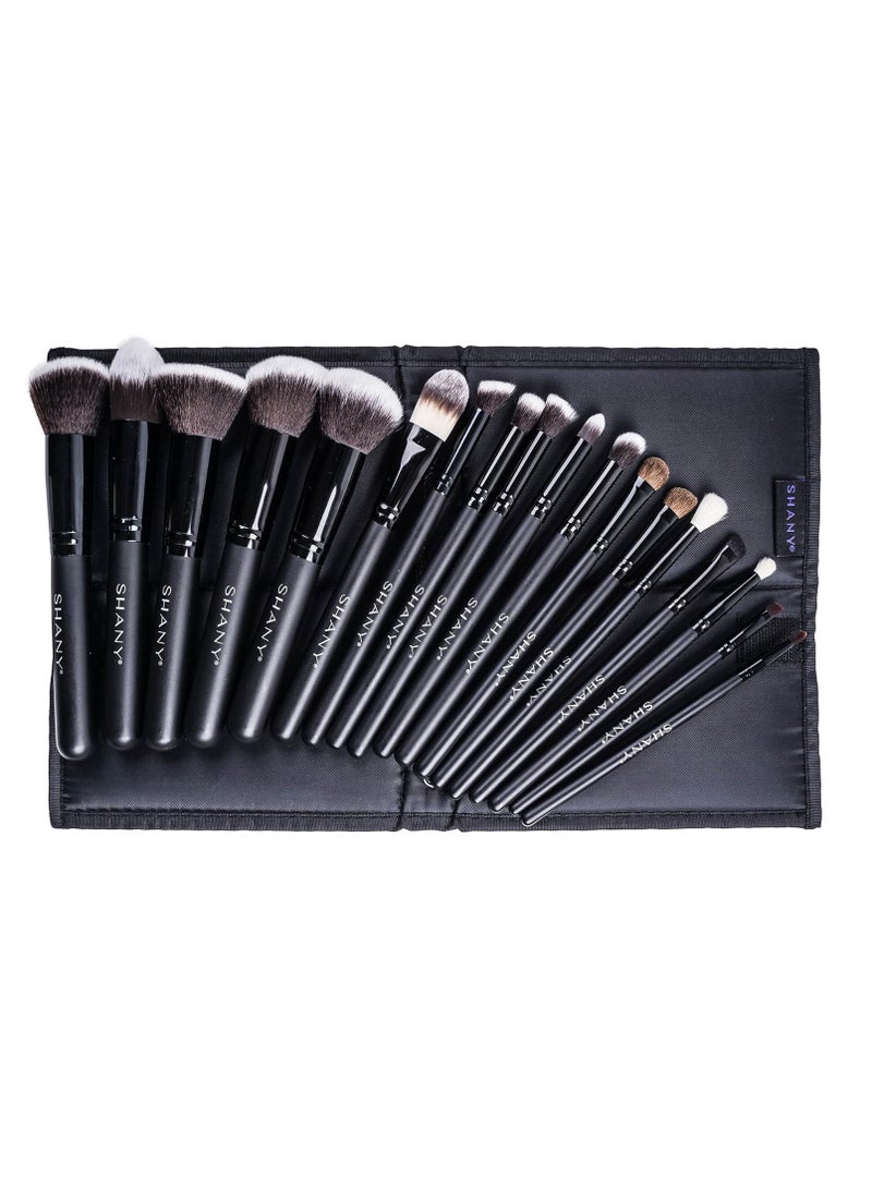 Shany makeup brushes artisan easel elite cosmetics make up brush set complete kabuki makeup brush set with standing convertible makeup brush holder storage 18 pcs