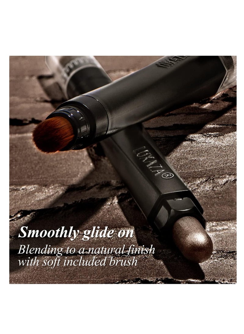 Luxaza 6 pcs cream brown neutral eyeshadow stick makeup sets metallic eye brightener stick pencil crayon B02 fall brown