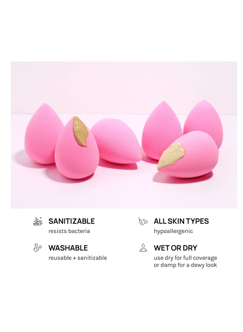 AOA Studio collection makeup sponge set latex free and high definition set of 6 makeup wonder blender for powder cream and liquid super soft wonder beauty cosmetic