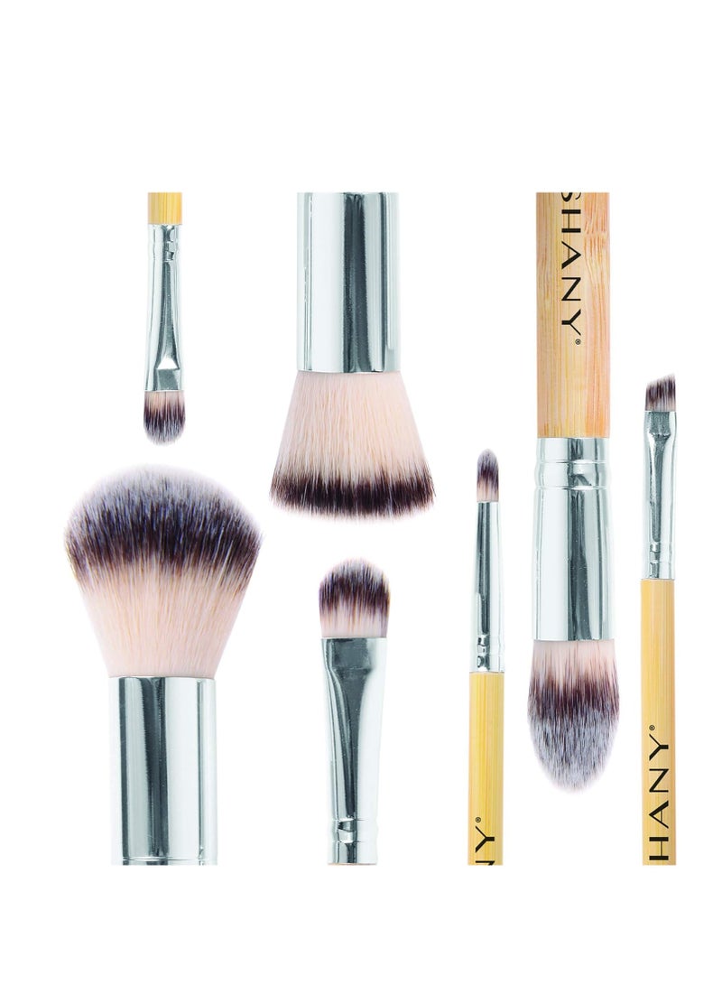 Shany makeup brushes iI love bamboo  7pc petite pro bamboo make up brush set with cosmetics brush carrying case