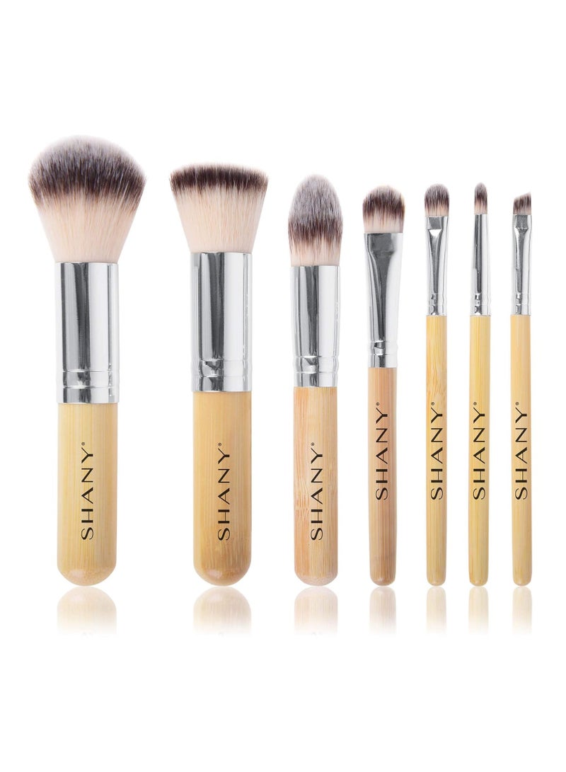 Shany makeup brushes iI love bamboo  7pc petite pro bamboo make up brush set with cosmetics brush carrying case