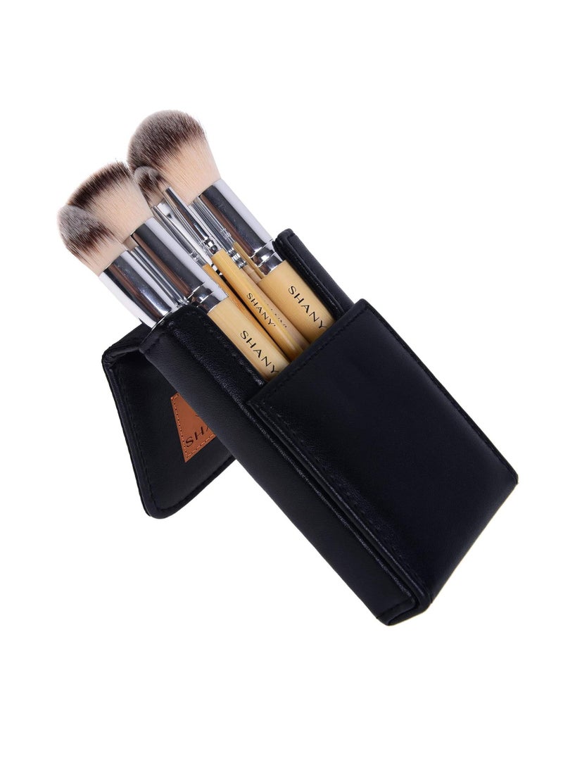 Shany makeup brushes iI love bamboo  7pc petite pro bamboo make up brush set with cosmetics brush carrying case