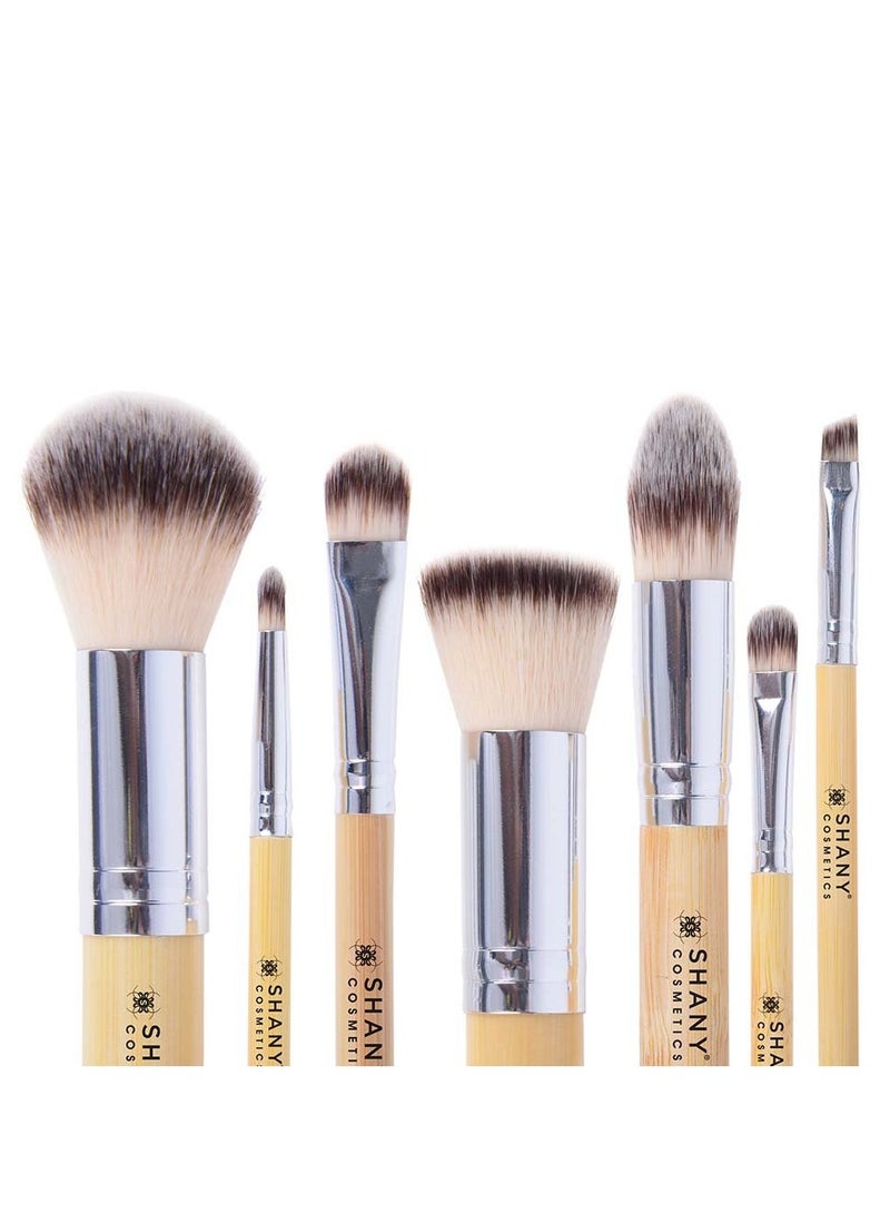 Shany makeup brushes iI love bamboo  7pc petite pro bamboo make up brush set with cosmetics brush carrying case