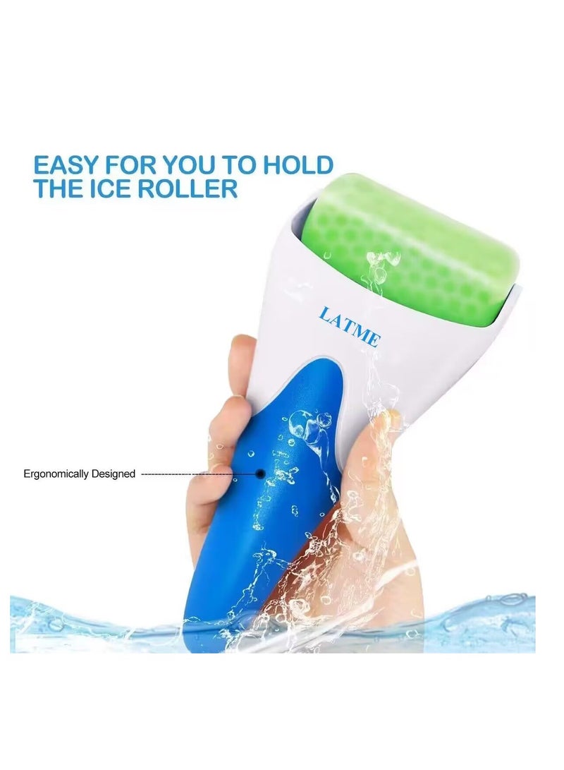 LATME ice roller for face eyes womens gifts face massager roller puffiness migraine pain relief and minor injury green