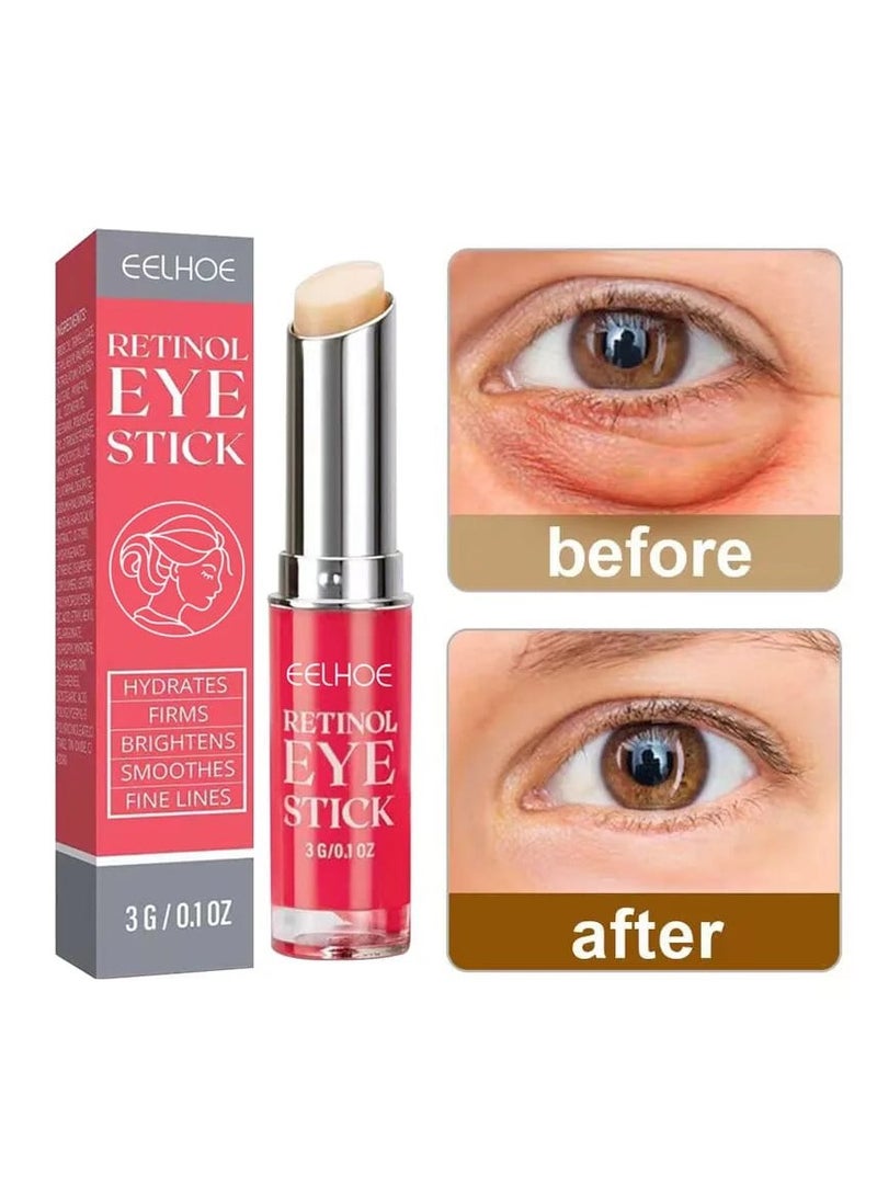 EElhoeksa Anti-wrinkle Retinol Eye Cream Stick Anti Puffiness Remove Eye Dark Circles Whitening Moisturizing and Skin Repair Stick 3ML