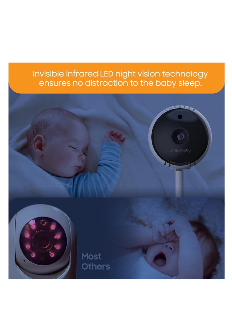 Chillax giraffe pro smart baby monitor wifi video baby monitor with full hd 1080p camera and 4.3” video parent unit privacy protection switch auto dimming led gooseneck 2 way audio night vision