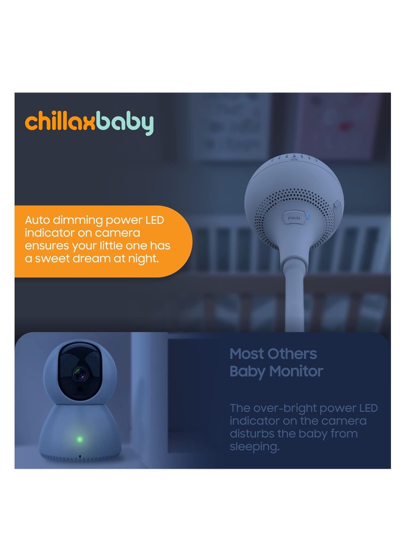 Chillax giraffe pro smart baby monitor wifi video baby monitor with full hd 1080p camera and 4.3” video parent unit privacy protection switch auto dimming led gooseneck 2 way audio night vision