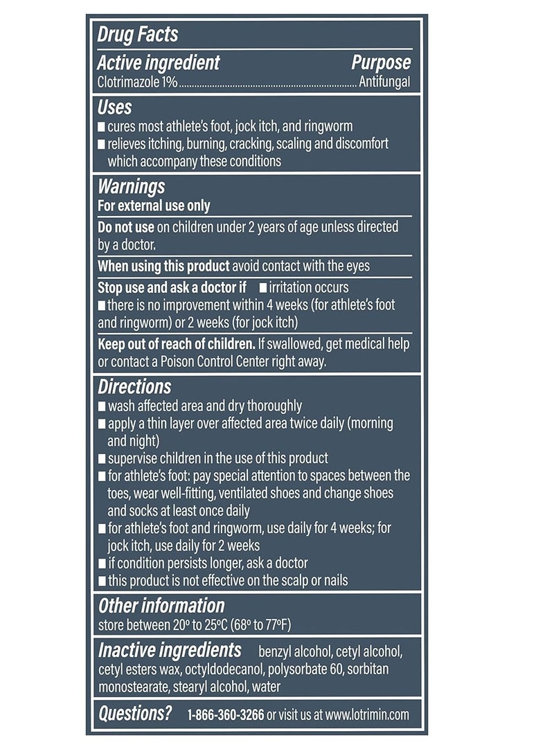 Lotrimin AF cream for athlete's foot clotrimazole 1% antifungal treatment clinically proven effective antifungal treatment of most AF jock itch and ringworm cream 15 grams Packaging may vary