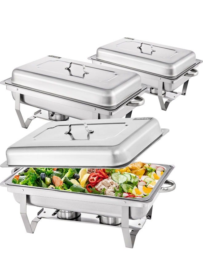 Stainless Steel Chafing Dish With Lid Silver 9Liters