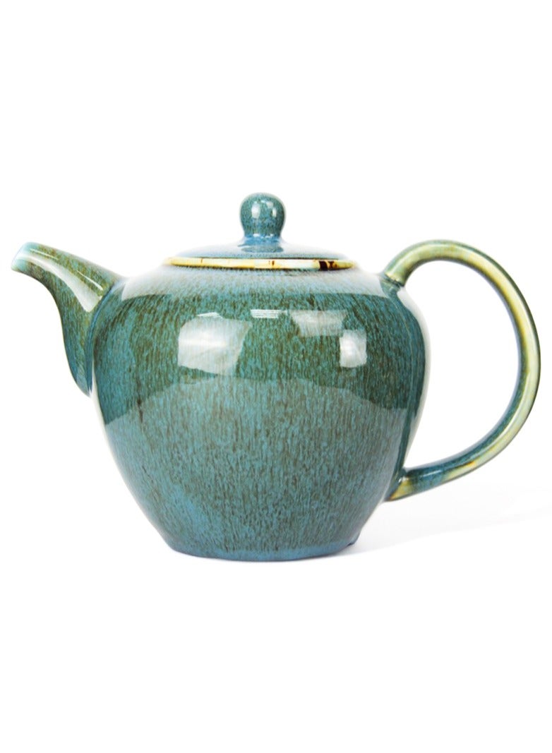 Porcelain BTQ Enus Teapot for Gift Home Tea Lovers Men Women 1.2L Blue