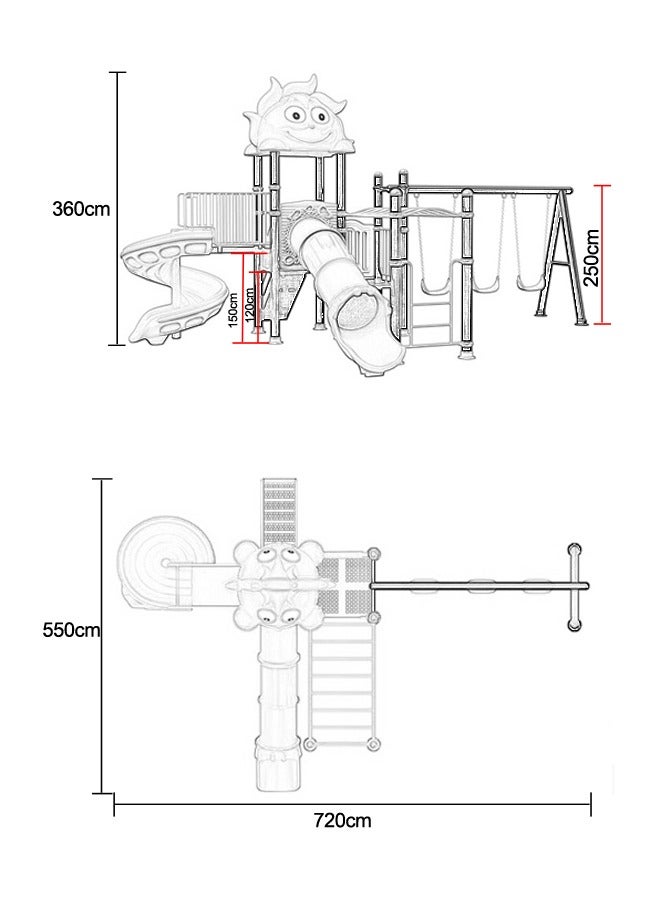 Children Playground Equipment Amusement Park Plastic Swing Slide Playsets Kids Outdoor Playgrounds