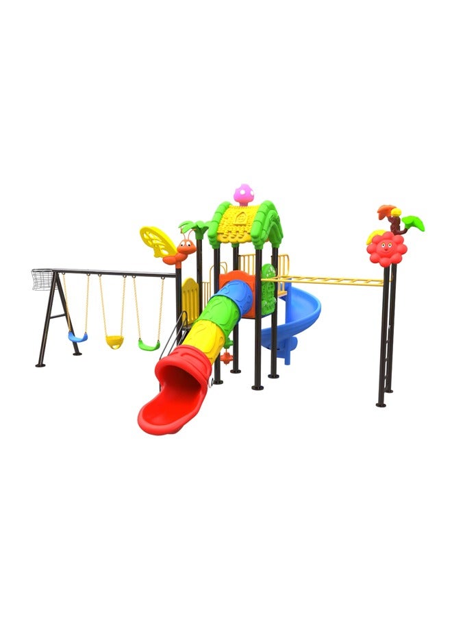 Multifunctional Children Outdoor Play Area Playground Daycare Kids Plastic Slide Swing Set