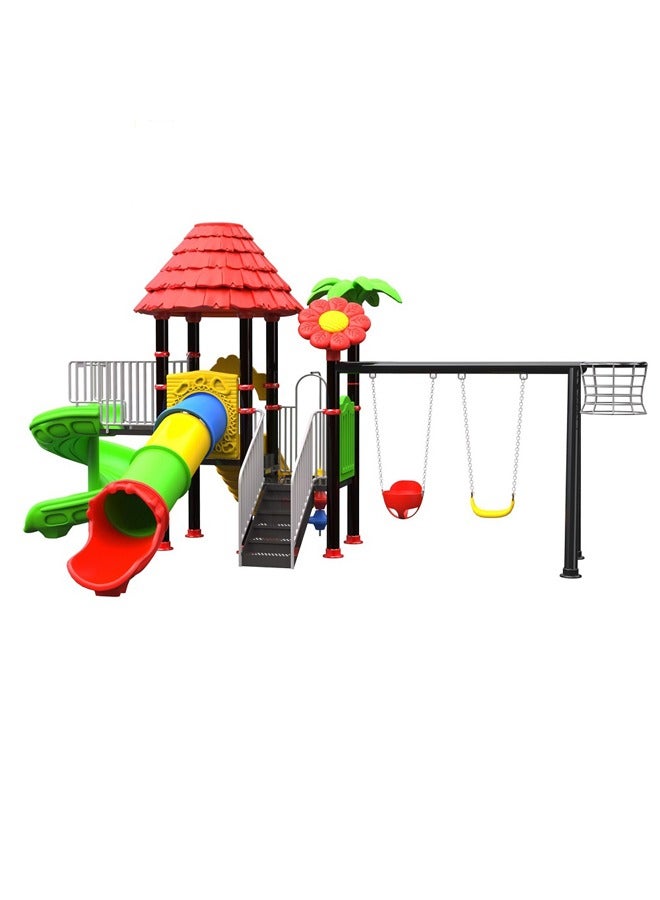 Playgrounds Swing Slide Set Kids Amusement Park With Safety Tube Slides Big Outdoor Playground