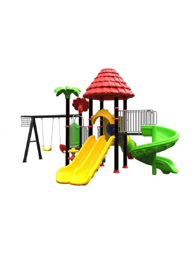 Playgrounds Swing Slide Set Kids Amusement Park With Safety Tube Slides Big Outdoor Playground