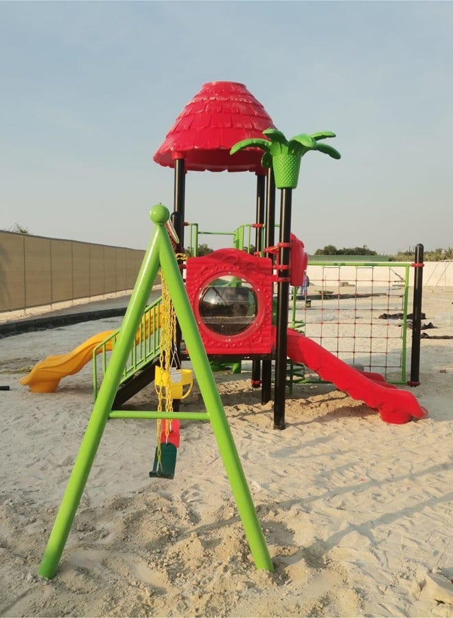 Kids Swing Slide Set For Outdoor Amusement Playground With Climbing