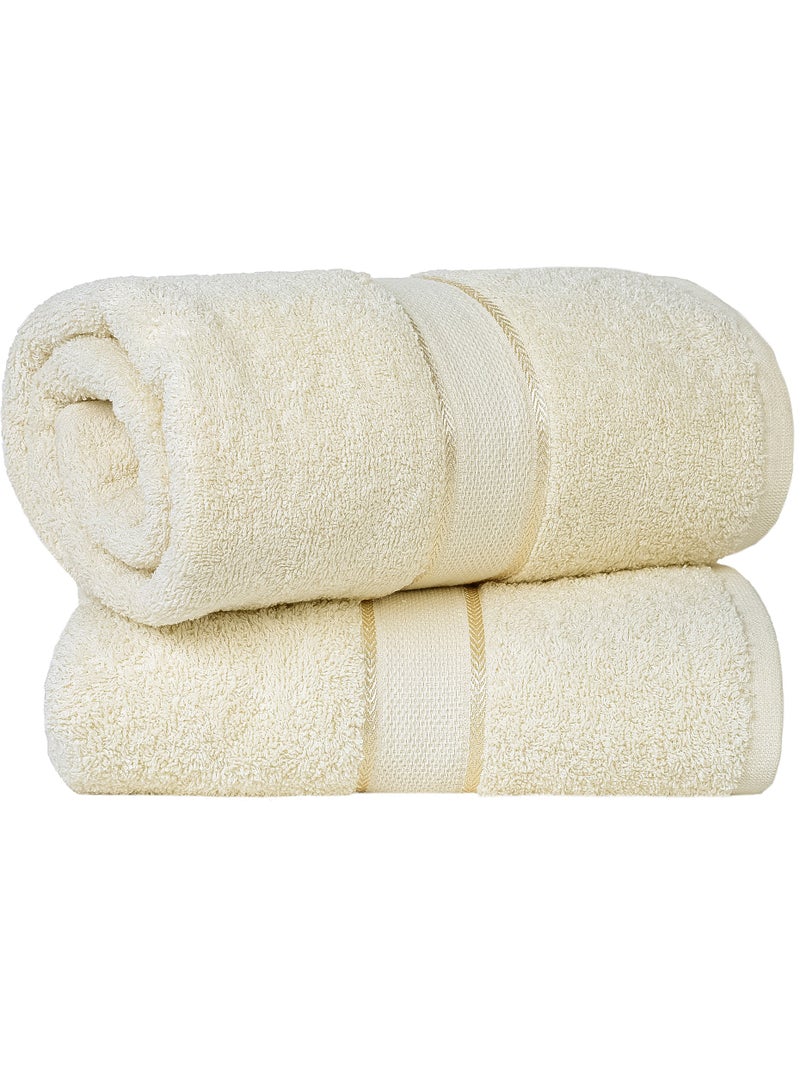 Bliss Casa - Jumbo Bath Sheet (2 Pack, 90x180 cm) - 500 GSM Large Bath Towel - Ring Spun Cotton Highly Absorbent and Quick Dry Extra Large Bath Towel - Super Soft Hotel Quality Towel