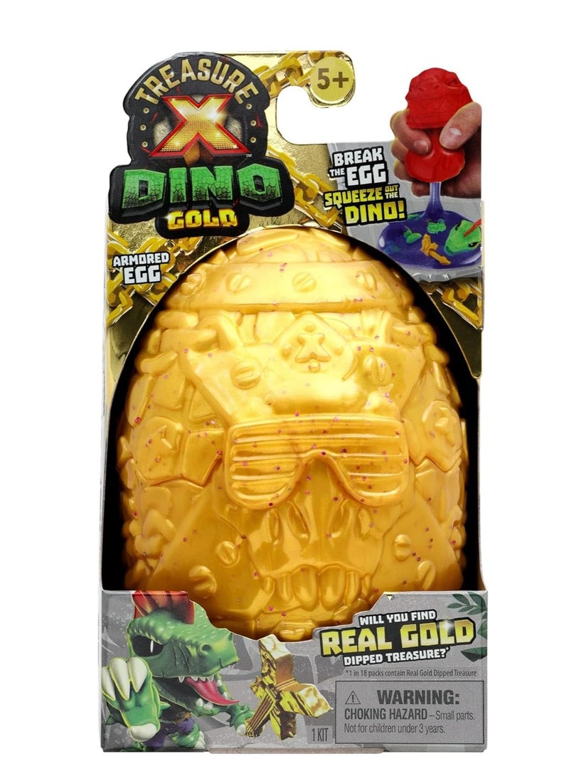 Treasure X Dino Gold Armored Egg - 1 Piece Only - Assorted, Style/Color/Character May Vary