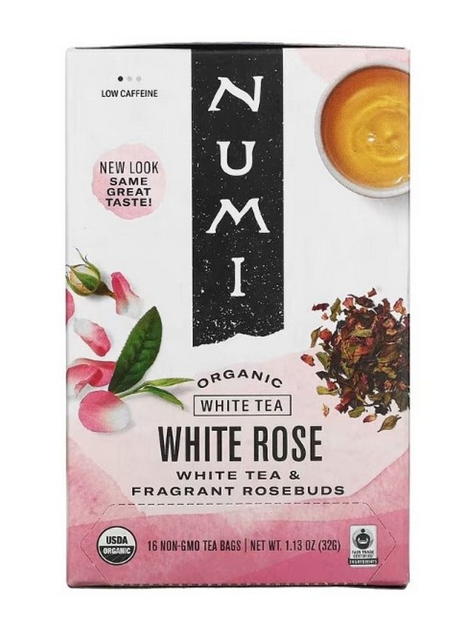 Organic White Tea White Rose 16 Non GMO Tea Bags 1.13 oz 32 g