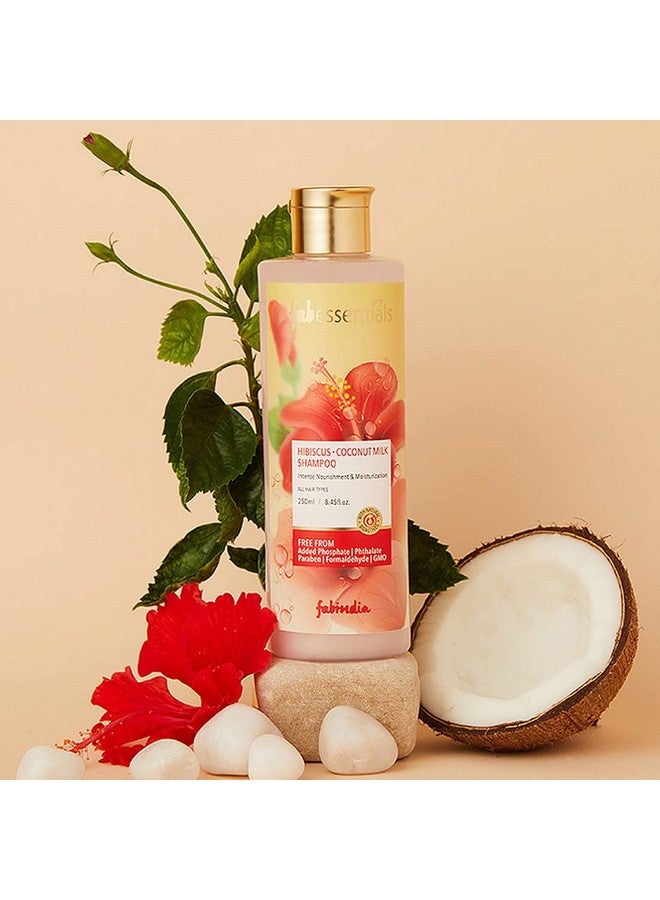 Hibiscus Coconut Milk Shampoo Infused With Ginger Root Extract & Hydrolysed Wheat Protein Nourishes Hair And Stimulates Hair Growth Ph 5.5250 Ml