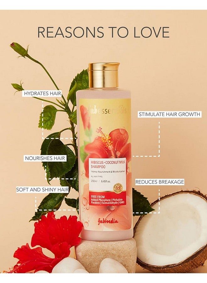 Hibiscus Coconut Milk Shampoo Infused With Ginger Root Extract & Hydrolysed Wheat Protein Nourishes Hair And Stimulates Hair Growth Ph 5.5250 Ml