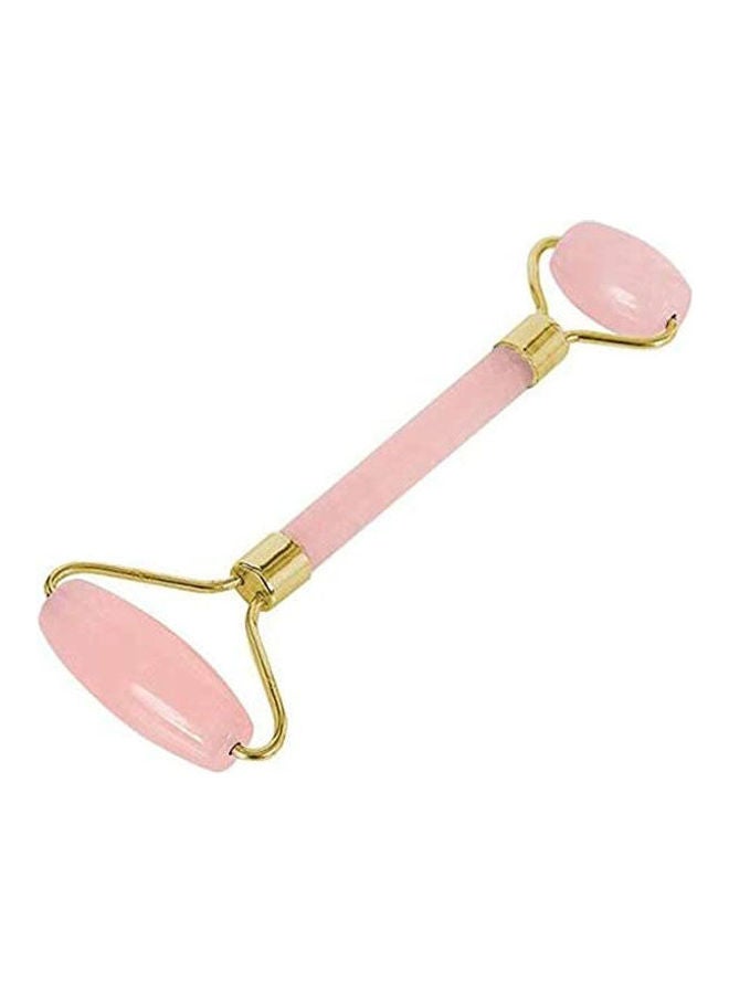 Double Head Massage Roller Natural Rose Quartz Crystal Jade Stone Anti Cellulite Wrinkle Facial Body Beauty Health Tool Pink