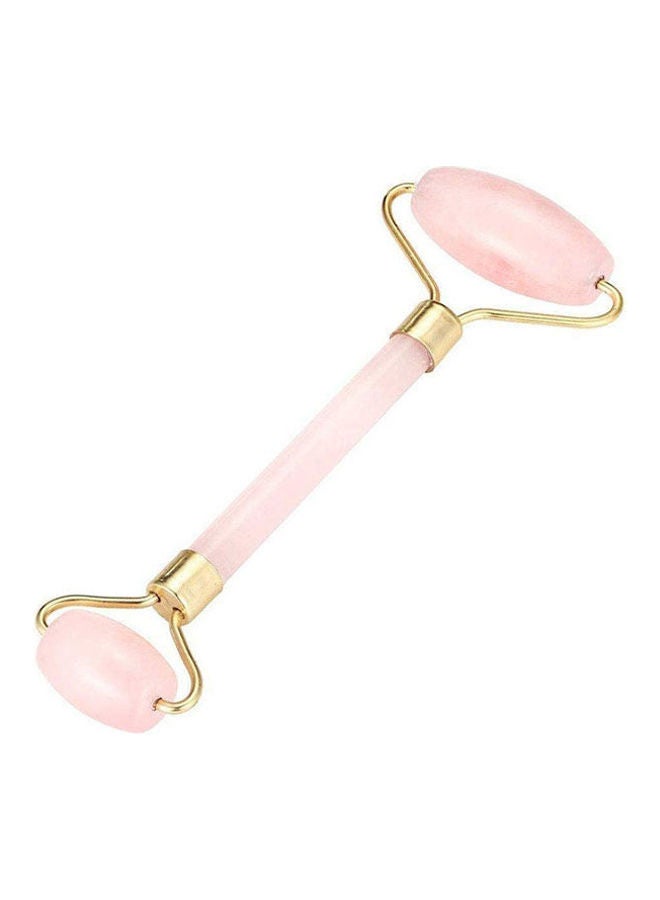 Double Head Massage Roller Natural Rose Quartz Crystal Jade Stone Anti Cellulite Wrinkle Facial Body Beauty Health Tool Pink