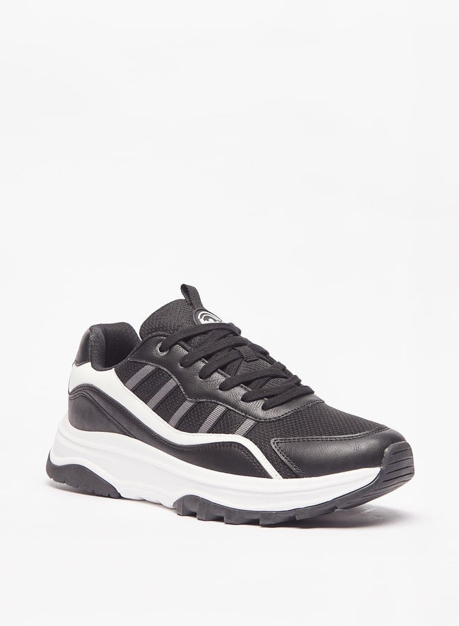 Mens Textured Sports Shoes with Lace-Up Closure