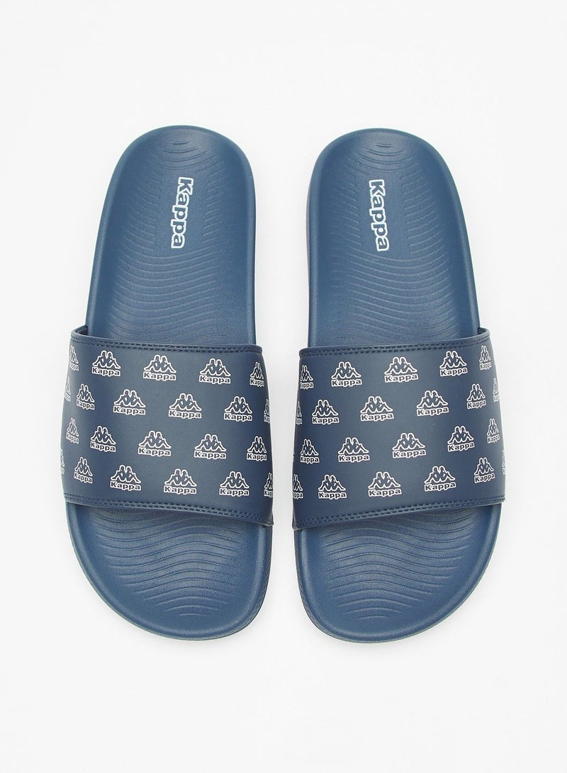 Mens Logo Print Slip On Slide Slippers