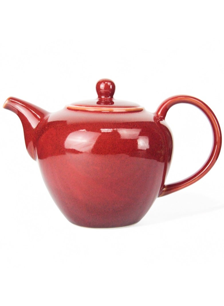 Porcelain BTQ Enus Teapot for Gift Home Tea Lovers Men Women 1.2L Red