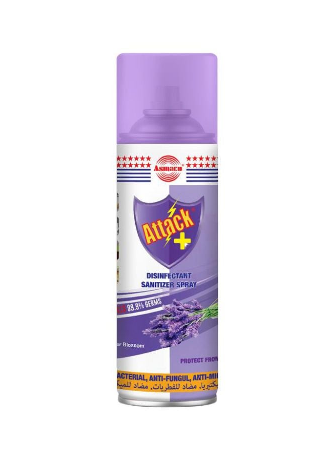 Pack Of 12 Attack Plus Disinfectant Sanitizer Spray - Fresh Lavender 400ml