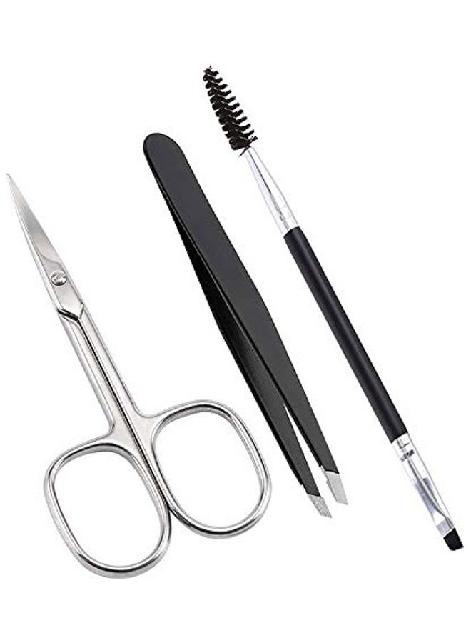 Eyebrow Brush With Tweezer And Scissors Multicolour Brush 16, Tweezer 9.6cm