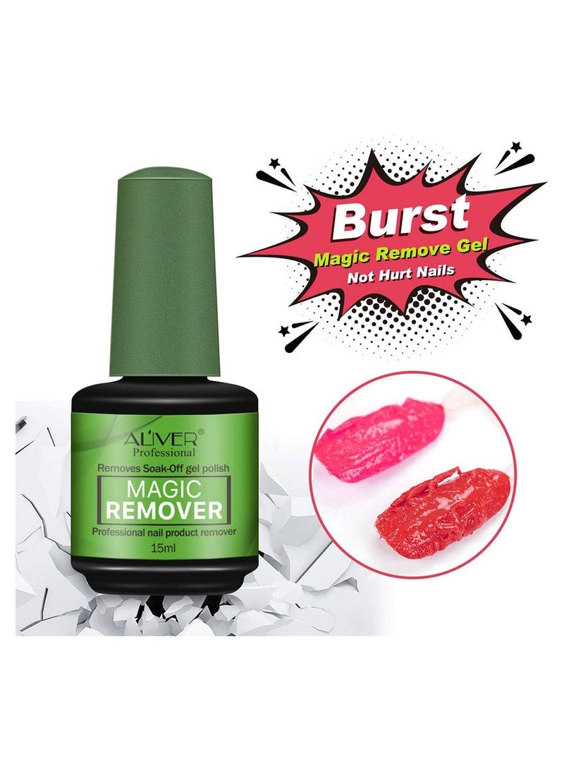 Aliver 5 in 1 Builder Nail Gel For LED & UV Lamps + Magic Remover Professional Nail Product Remover, In 3 mins Quickly Removes & Builder Gel For Nails Pink Clear Builder Nail Gel