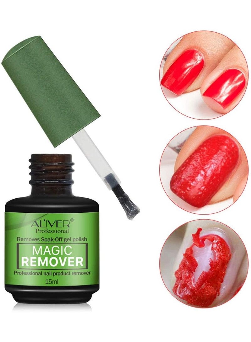 Aliver 5 in 1 Builder Nail Gel For LED & UV Lamps + Magic Remover Professional Nail Product Remover, In 3 mins Quickly Removes & Builder Gel For Nails Pink Clear Builder Nail Gel