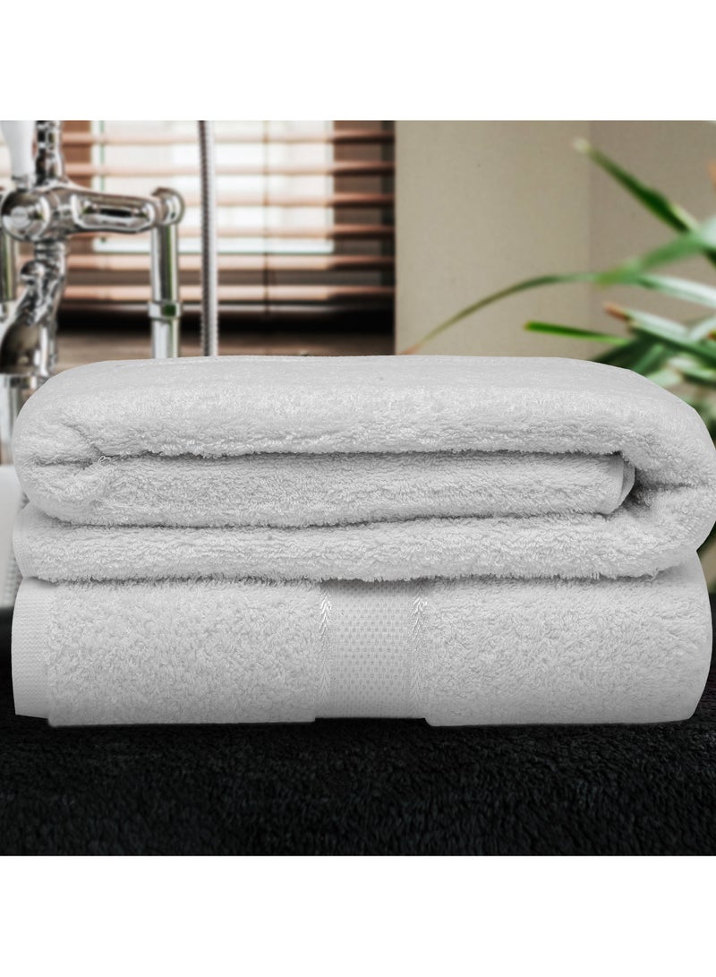 Bliss Casa - Jumbo Bath Sheet (2 Pack, 90x180 cm) - 500 GSM Large Bath Towel - Ring Spun Cotton Highly Absorbent and Quick Dry Extra Large Bath Towel - Super Soft Hotel Quality Towel