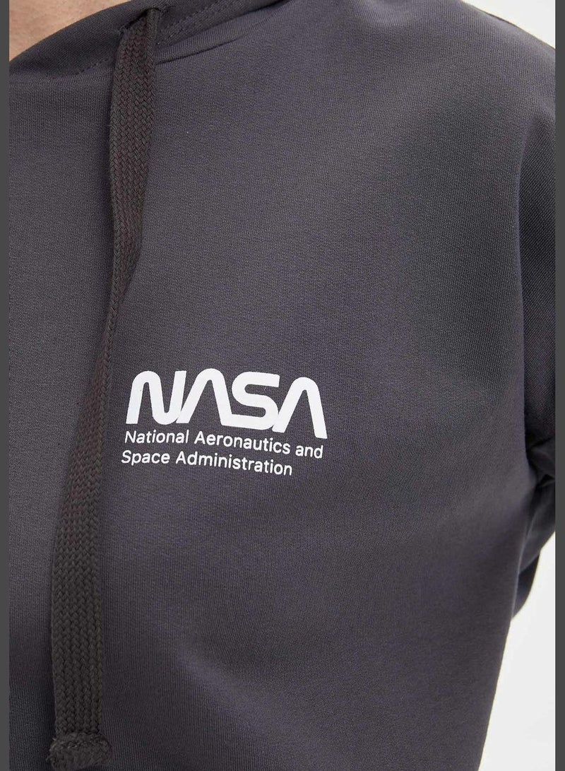 Nasa Licenced Woman Knitted Regular Fit Hoodie Sweat Shirt