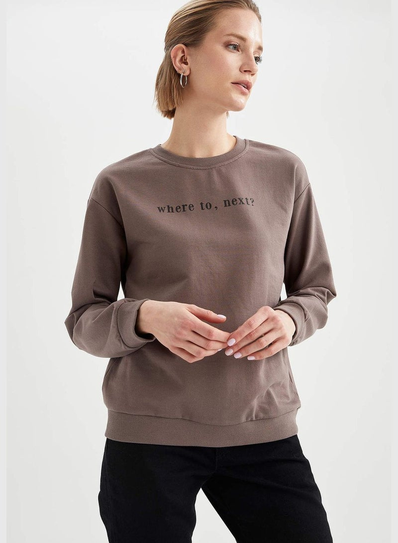 Woman Knitted Regular Fit C Neck Sweat Shirt