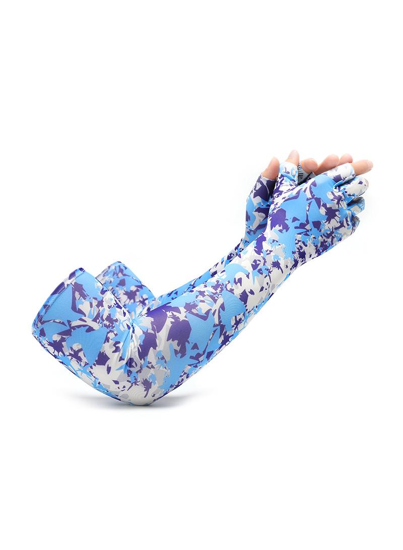 Five Finger Sunscreen Outdoor Riding Driving Anti Slip Cool Feeling Half Finger Ice Silk Sunscreen Gloves