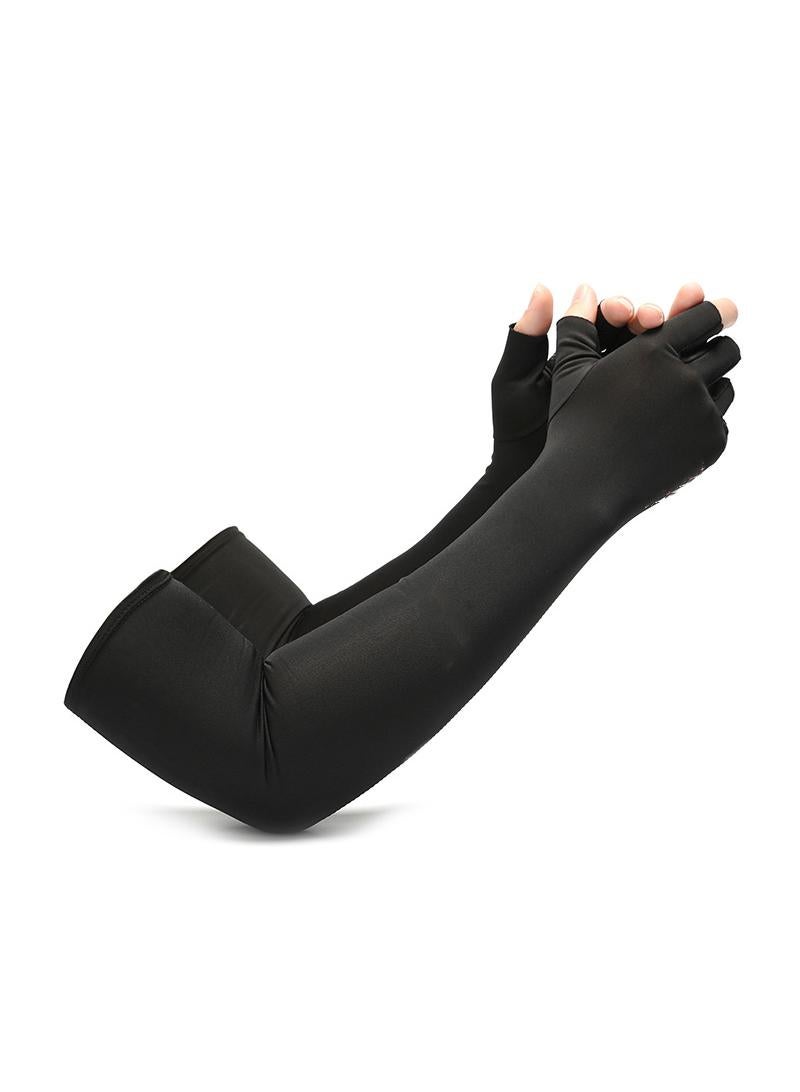 Five Finger Sunscreen Outdoor Riding Driving Anti Slip Cool Feeling Half Finger Ice Silk Sunscreen Gloves