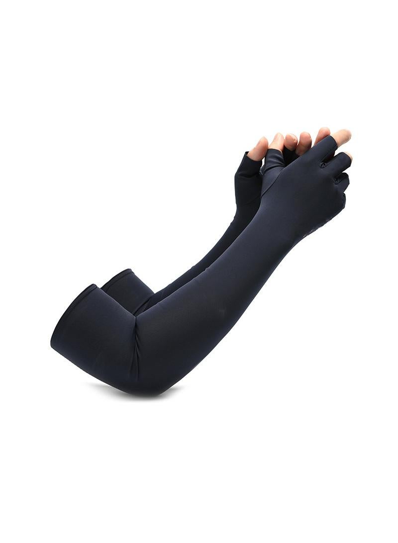 Five Finger Sunscreen Outdoor Riding Driving Anti Slip Cool Feeling Half Finger Ice Silk Sunscreen Gloves