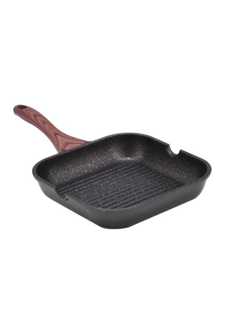 Griddle Steak Pan Non Stick Grill Pan with Detachable Handle - Oven Safe Griddle Pan for Induction Electric and Gas Hob Cook Low Fat Dishes with Gorgeous Grill Marks