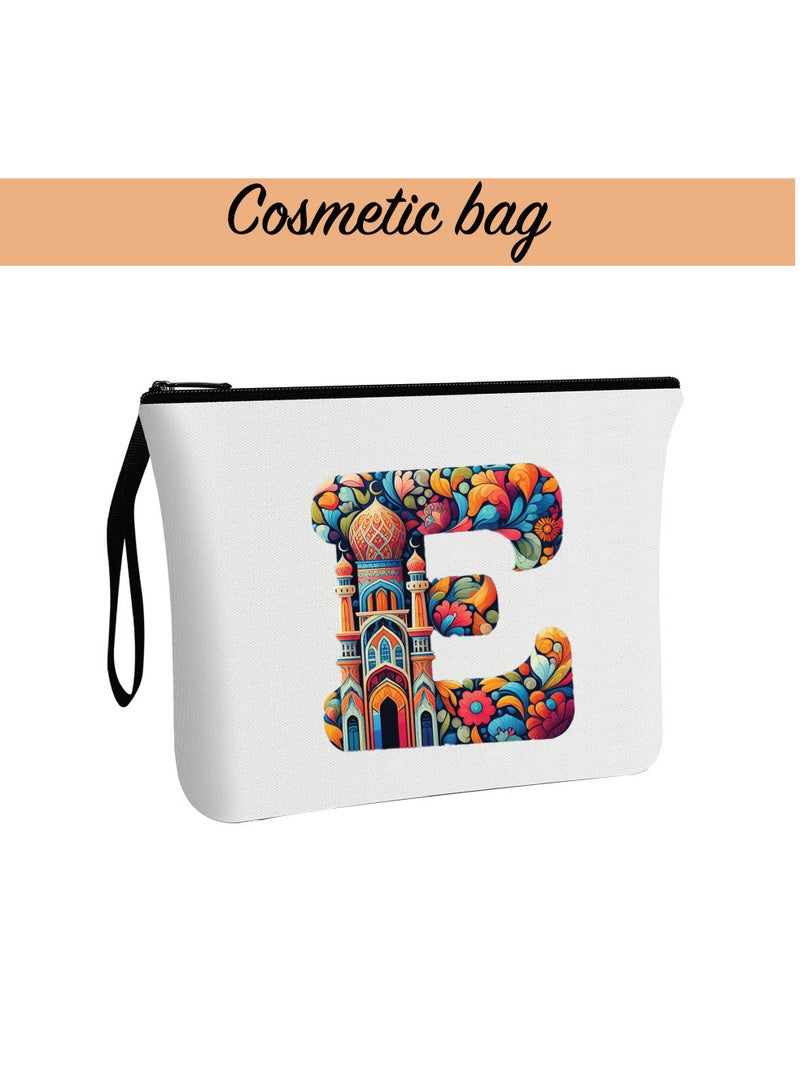 Pack of 3 Initial Monogram Gift Set - Black Coffee Mug, Cosmetic Bag and Cotton Tote bag Set - Gift Set for Her - Perfect for Ramadan, School, Travel and Birthday Gift
