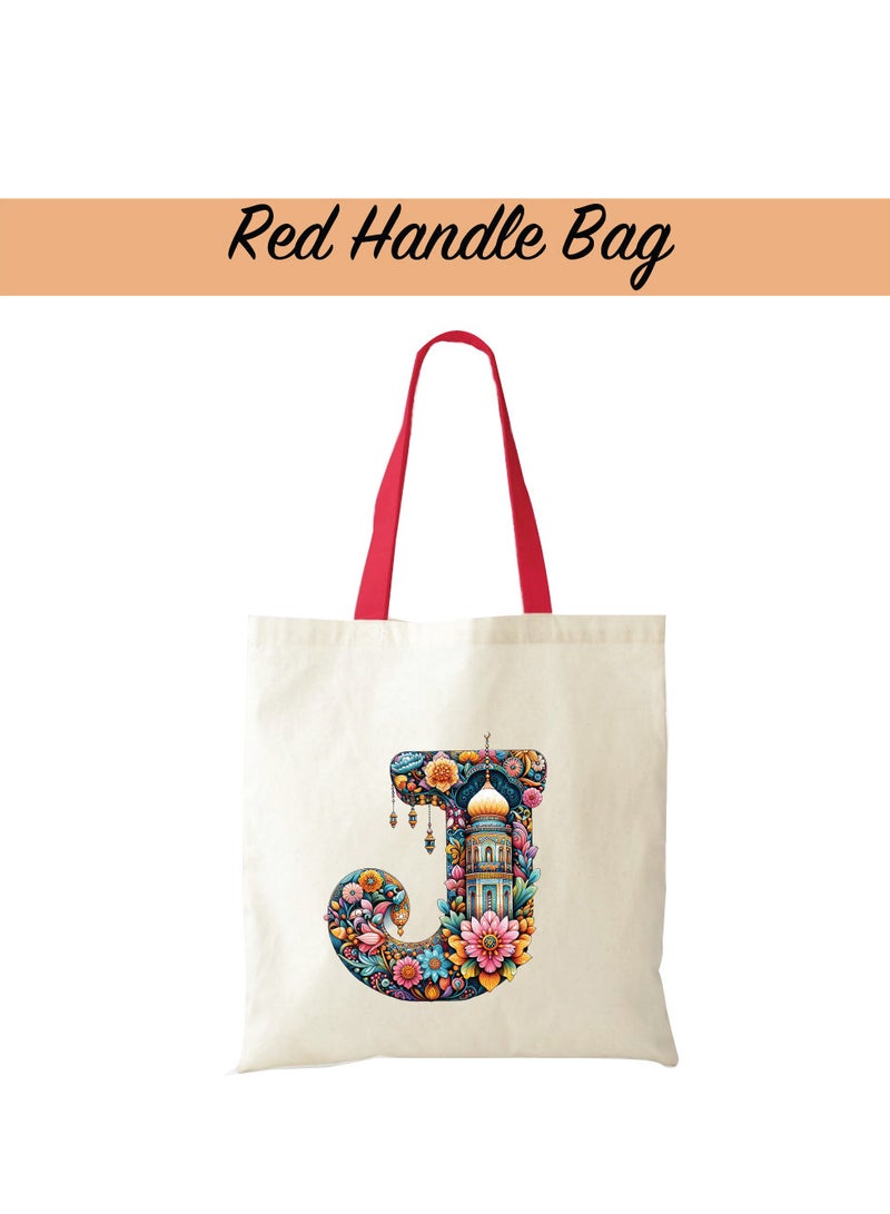 Pack of 3 Initial Monogram Gift Set - Black Coffee Mug, Cosmetic Bag and Cotton Tote bag Set - Gift Set for Her - Perfect for Ramadan, School, Travel and Birthday Gift