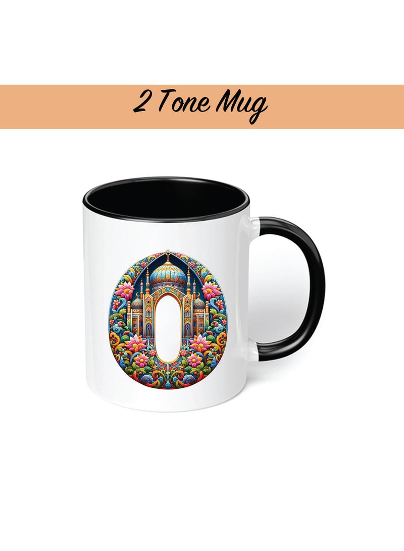 Pack of 3 Initial Monogram Gift Set - Black Coffee Mug, Cosmetic Bag and Cotton Tote bag Set - Gift Set for Her - Perfect for Ramadan, School, Travel and Birthday Gift