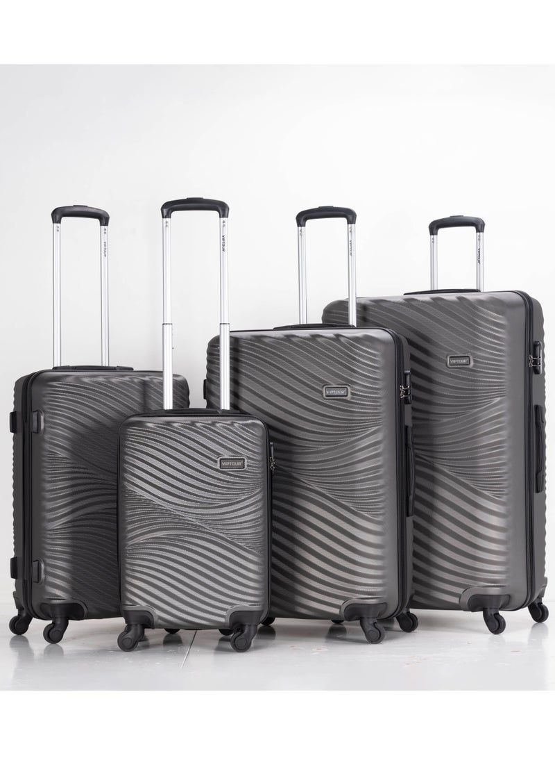 Set of 4 ABS Trolley Luggage With Number Lock 20,24,28,32 Inches